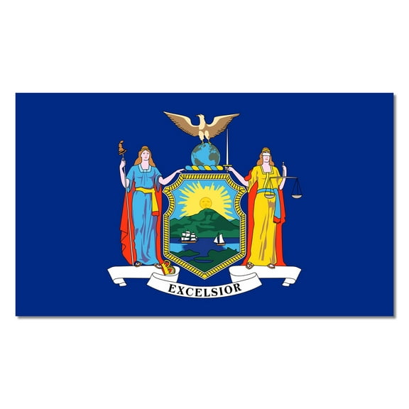 New York - United State of America State Flag Vinyl Decal Sticker Car Window Bumper 5 X 3 Inches