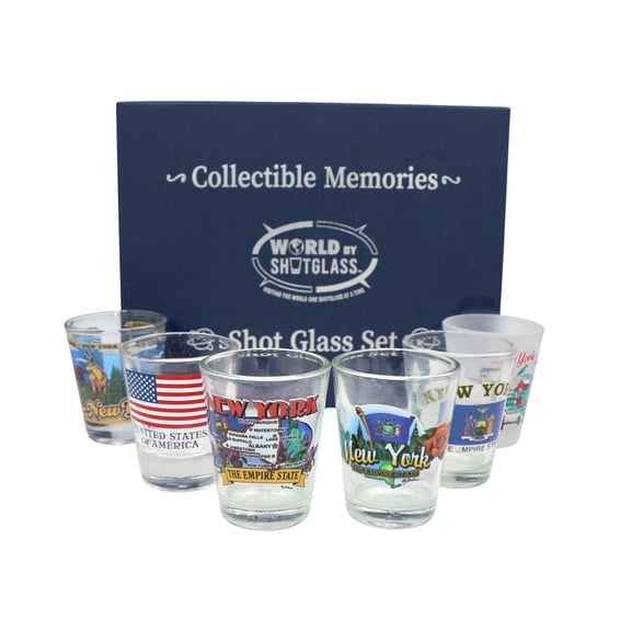 New York United States USA Souvenir Boxed Shot Glass Set (Set of 6)