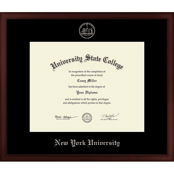 New York University Diploma Frame, Document Size 14.25" x 11.25"