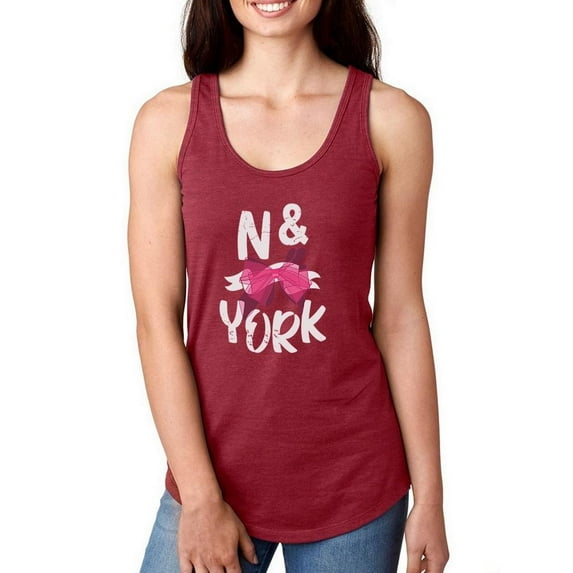 New York W Pink Ribbon Racerback Tank Women -Image by Shutterstock, Female XX-Large