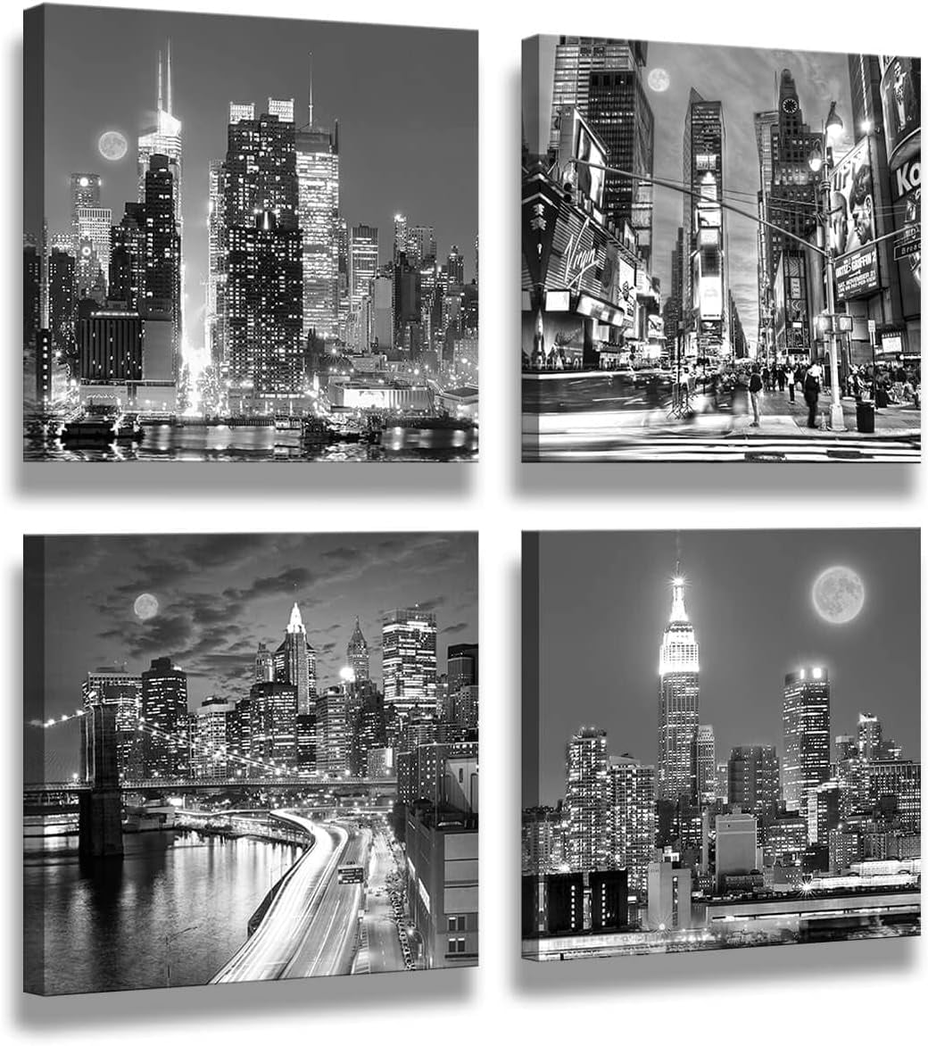 New York Wall Art Black And White Wall art Canvas Wall Art Print Black ...