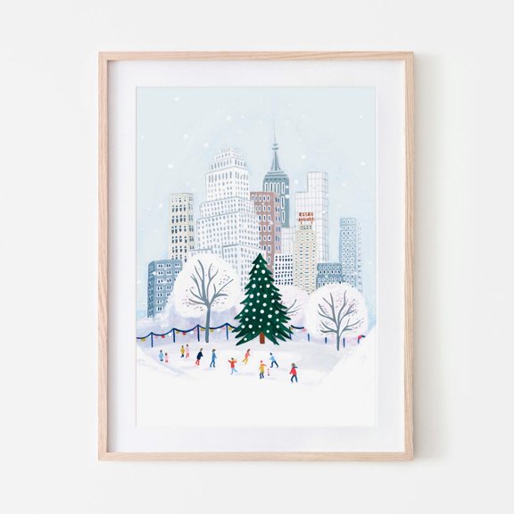 New York Winter Central Park Wall Decor Unframed Paper Print