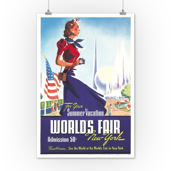 New York World's Fair Vintage Poster (artist: Smith, Robert Harmer) USA c. 1939 (12x18 Art Print, Wall Decor Travel Poster)