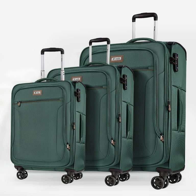 New York Xpress 3 Piece Luggage Sets Softside Expandable Suitcase Set with Spinner Wheels and TSA Lock 20 inch Carry On Luggage 26 inch Checked Luggage and 28 inch Checked Luggage Grey Walmart