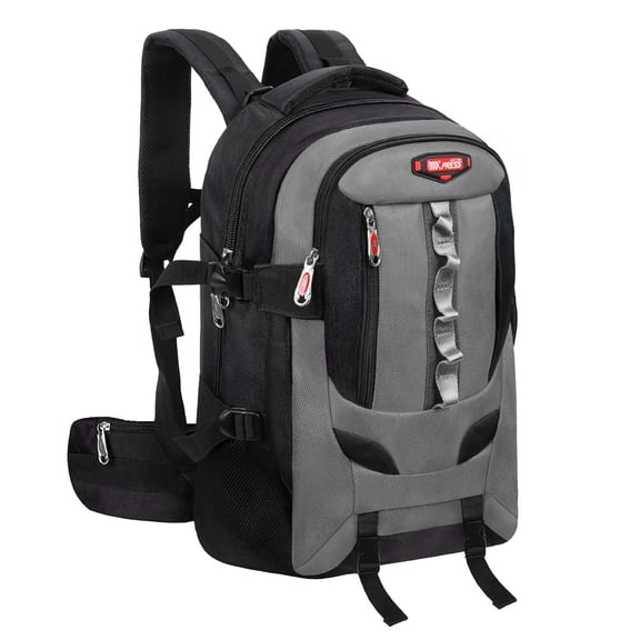 Travel Backpack for Men and Women Water Resistant Multi-Pocket Backpack with Chest Straps for Daily Commute, Climbing, Hiking & Short Trips, Grey, 8603