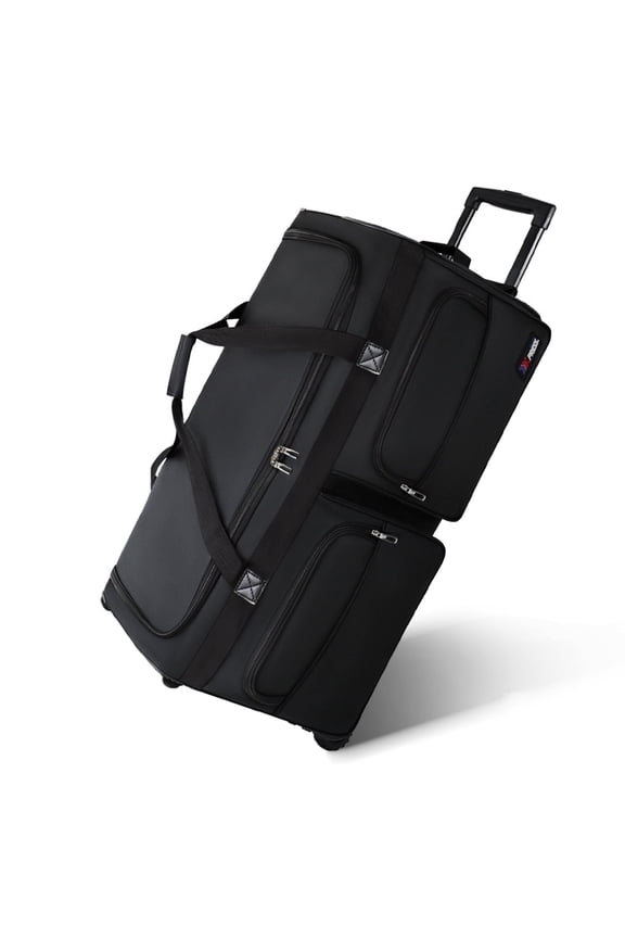 36 Inch Rolling Duffle Bag with Wheels and Telescopic Handle, Large Wheeled Travel Luggage Bag for Men & Women, Black, TB328