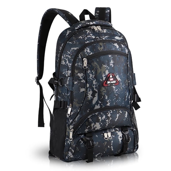 New York Xpress Camo Backpack for Adults 40L Multi-Pocket Backpack for Travel Work Hiking, Navy - BP8023