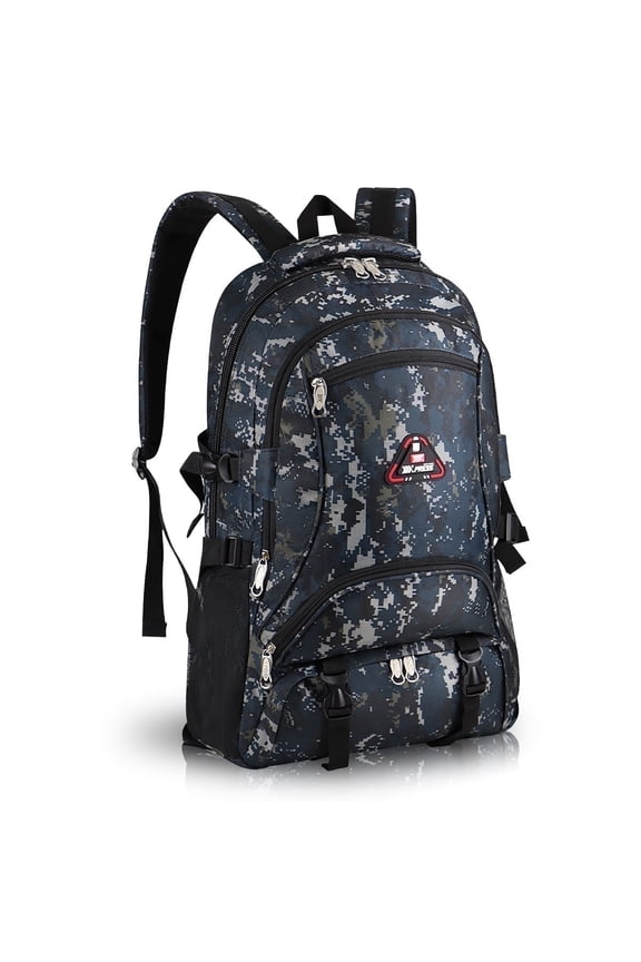 Camo Backpack for Adults 40L Multi-Pocket Backpack for Travel Work Hiking, Navy - BP8023