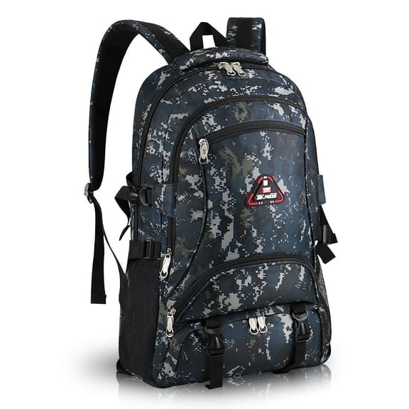 Camo Backpack for Men Women Lightweight Large Capacity Travel Backpack Work Hiking Outdoor Daypack Stylish Book Bag, 40L, Navy, BP8023