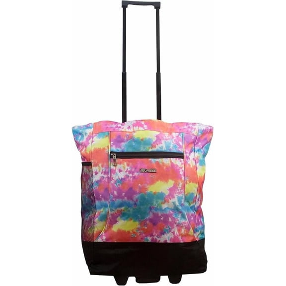 New York XPress Design Pattern Carry on Bag Cabin Shopping Tote Bag with Wheeled - RAINBOW TIE-DIE