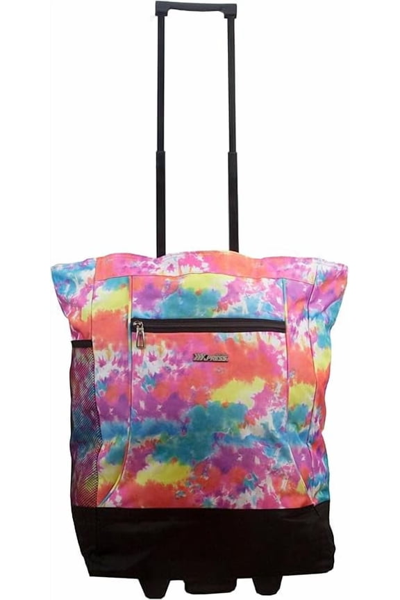 New York XPress Design Pattern Carry on Bag Cabin Shopping Tote Bag with Wheeled - RAINBOW TIE-DIE