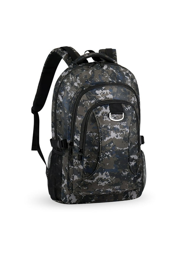 30L Travel Backpack for Men & Women,Water-Resistant Lightweight Camo Backpack Hiking Work School Daily Bag,8076 Grey