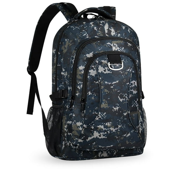 30L Travel Backpack for Men & Women,Water-Resistant Lightweight Camo Backpack Hiking Work School Daily Bag,8076 Navy