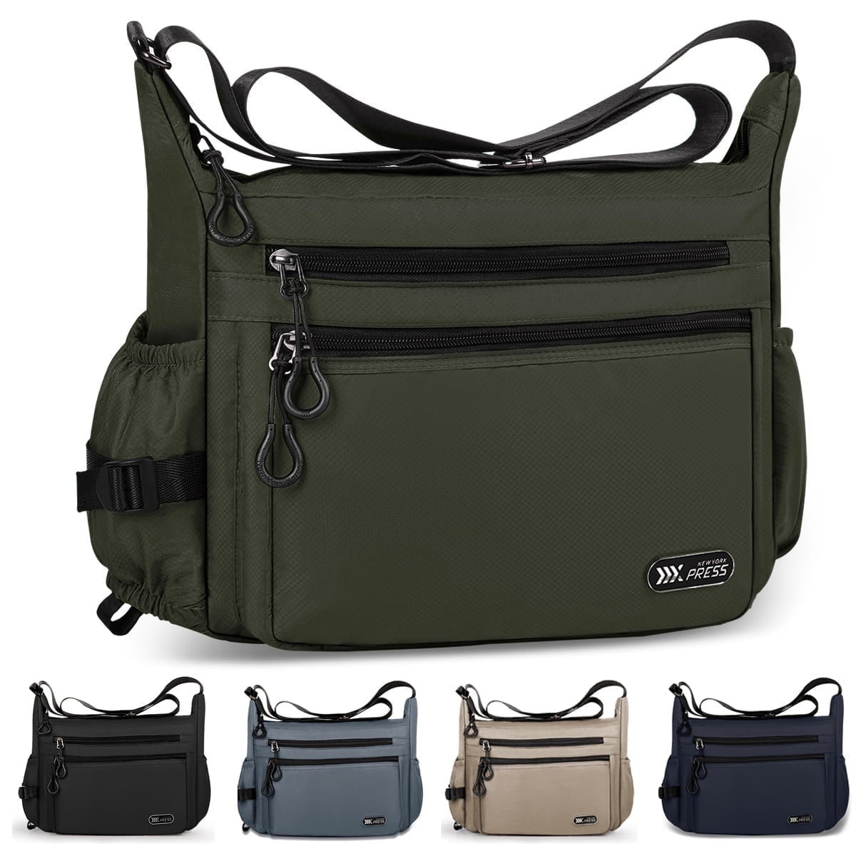 Crossbody Bag for Women Men Multi-Pocket Shoulder Purse Waterproof Lightweight Casual Travel Satchel Handbag,Green,319