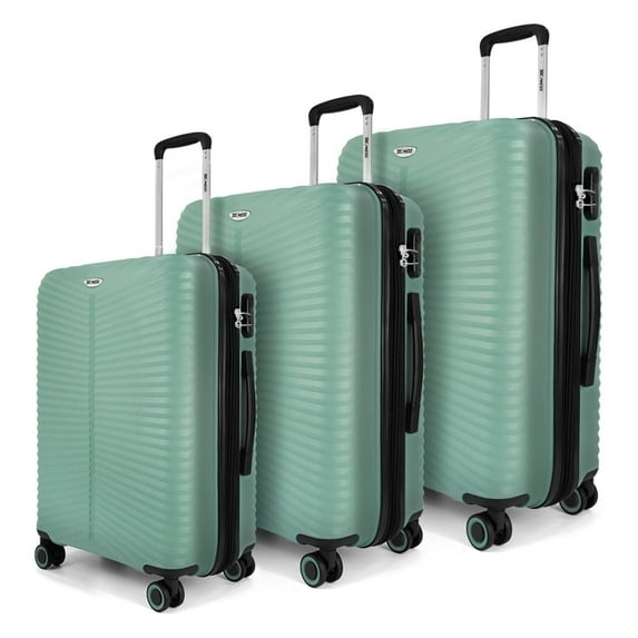 3 Piece Hardside Luggage Set Expandable Suitcase with Spinner Wheels,Lightweight Hardshell Suitcase Set 20in24in28in, Light Green, SQ249