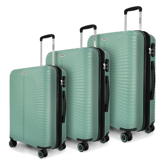 3 Piece Hardside Luggage Set Expandable Suitcase with Spinner Wheels,Lightweight Hardshell Suitcase Set 20in24in28in, Light Green, SQ249