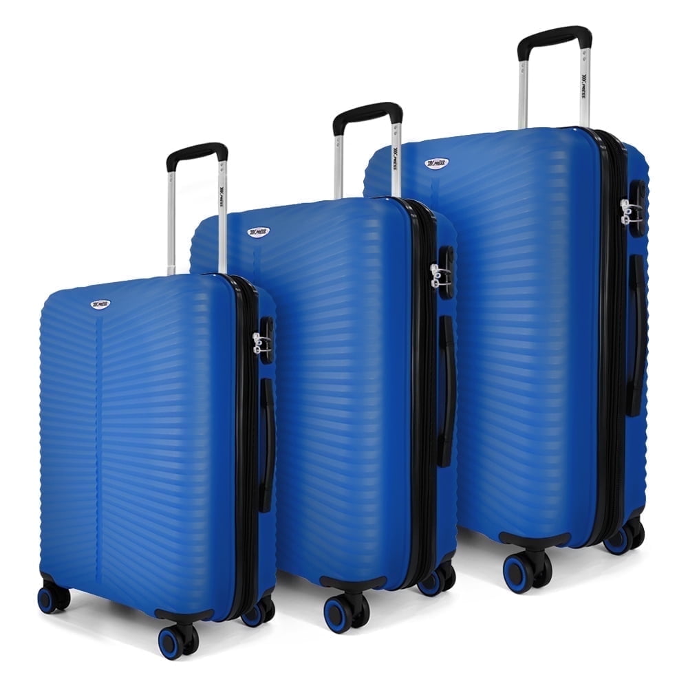 3 Piece Hardside Luggage Set Expandable Suitcase with Spinner Wheels,Lightweight Hardshell Suitcase Set 20in24in28in, Blue, SQ249
