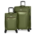 thumbnail image 1 of New York Xpress 2-Piece Softside Expandable Spinner Luggage Set, 22" Carry-on and 32" Checked with TSA Lock, Green - WD8817, 1 of 9