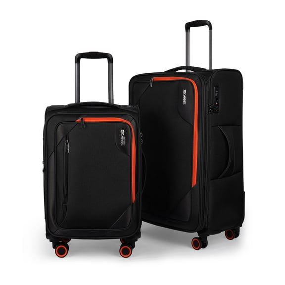 New York Xpress 2-Piece Softside Luggage Set, Expandable Spinner with TSA Lock, 22" & 28" Carry-on and Checked Suitcase for Adult, Black , WD8818