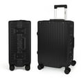 thumbnail image 1 of New York Xpress 20" Carry On Luggage with Aluminium Frame,Hardside Zipperless Suitcase with Spinner Wheels Double TSA Lock, Black, AL12501, 1 of 9