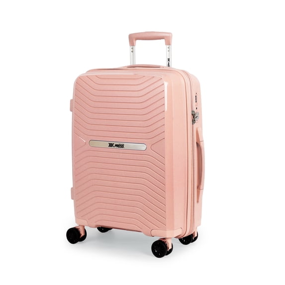 New York Xpress 20" Carry on Luggage,PC Hardside Expandable Spinner Suitcase with TSA Lock, Lightweight Travel Case, Pink - 13804