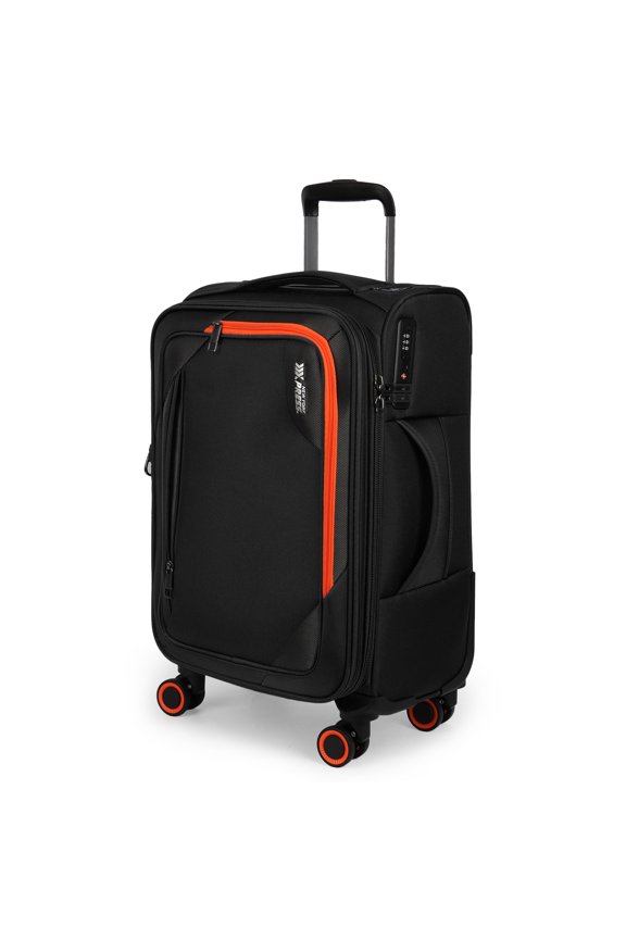 22" Carry on Luggage for Airplane, Softside Expandable Spinner Suitcase with TSA Lock, Black - WD8818