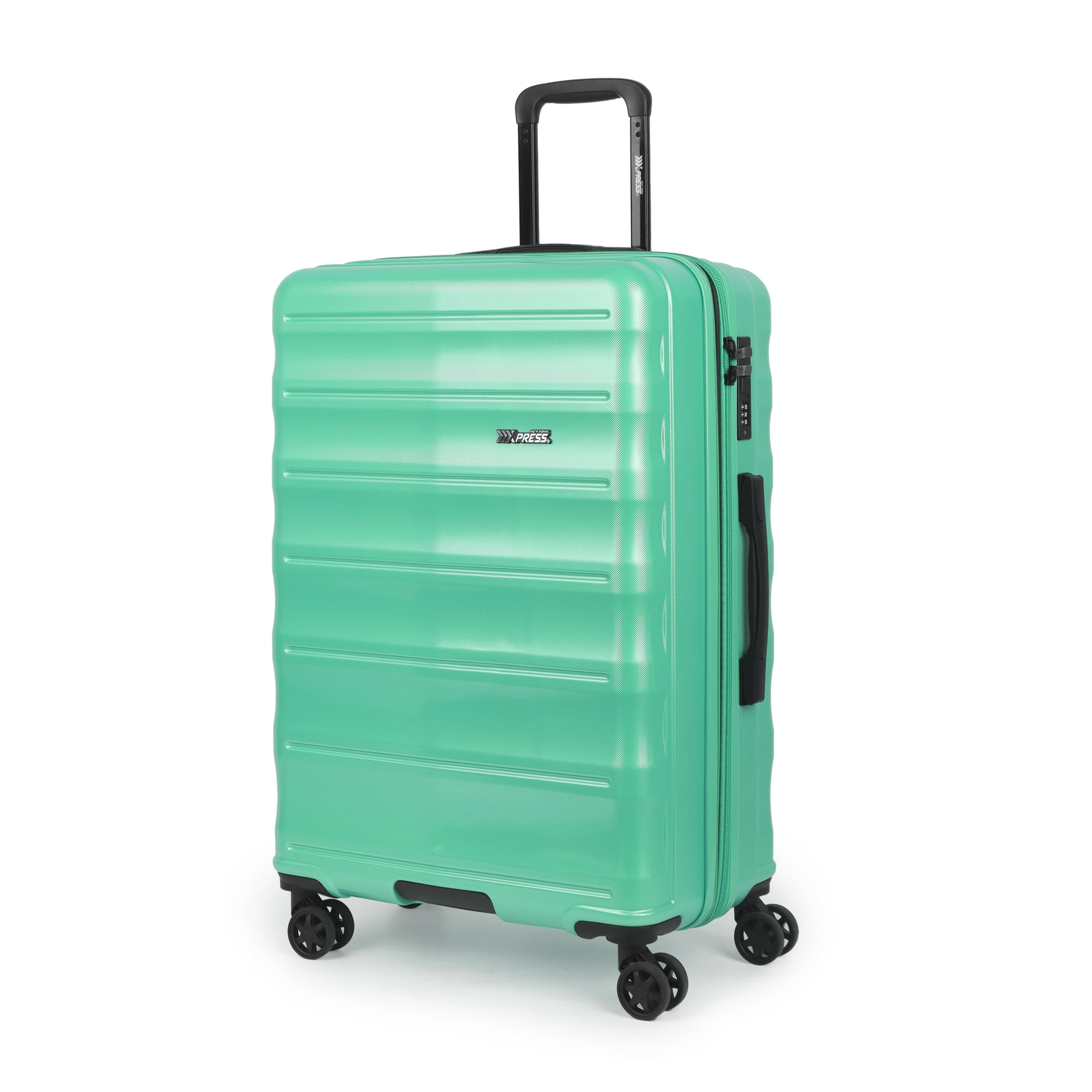 New York Xpress 25" Hardside Medium Checked Expandable Spinner Luggage with TSA Lock, Green - La13801