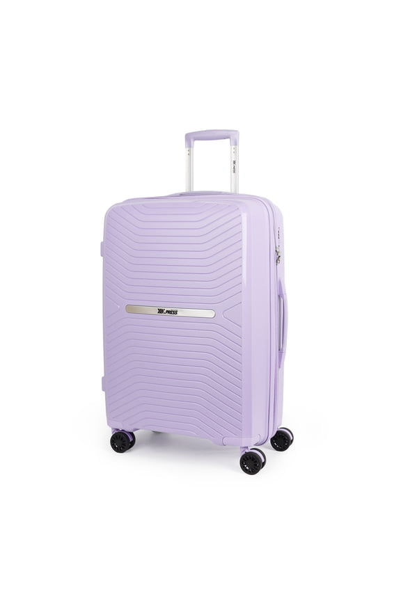 25" Medium Checked Suitcase, Lightweight PC Hardside Expandable Spinner Luggage with TSA Lock, Lavender - 13804