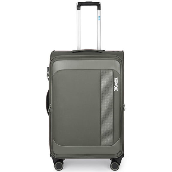 New York Xpress 26" Softside Expandable Luggage Medium Checked Suitcase with Spinner Wheels & TSA Lock, Grey - 8809