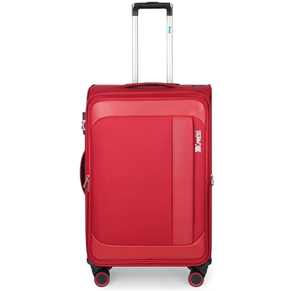 New York Xpress 26" Softside Expandable Luggage Medium Checked Suitcase with Spinner Wheels & TSA Lock, Red - 8809