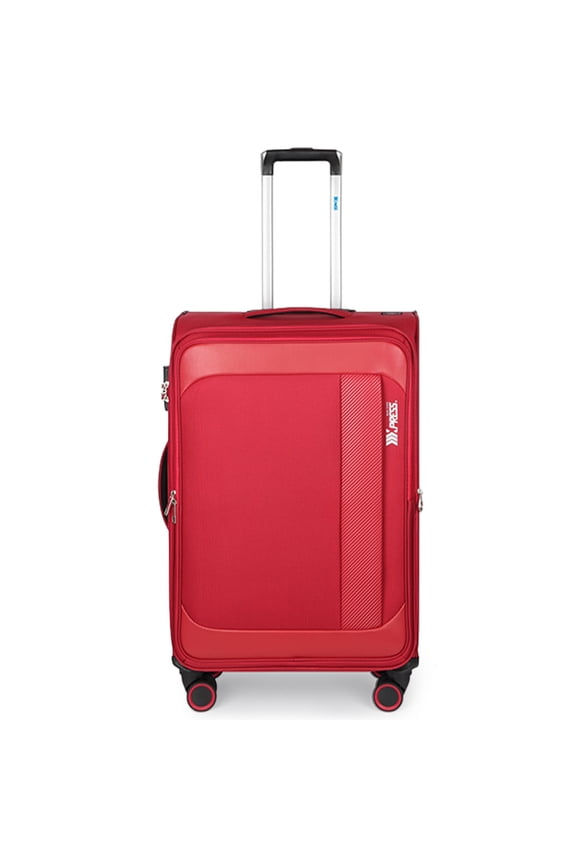 26" Softside Expandable Luggage Medium Checked Suitcase with Spinner Wheels & TSA Lock, Red - 8809