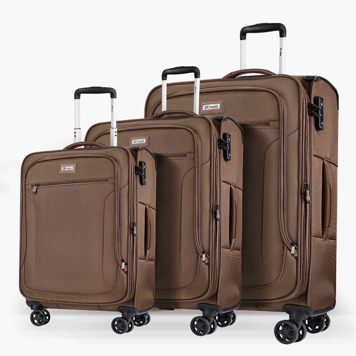 3 Piece Softside Luggage Set, Expandable Soft Shell Spinner