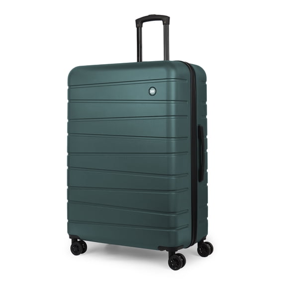 New York Xpress 30" Hardside Large Checked Luggage Spinner Lightweight, Green - 2538