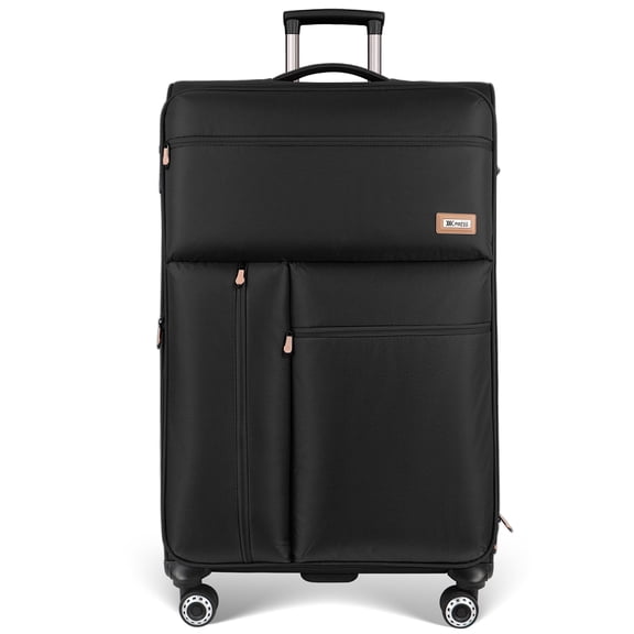 New York Xpress 30" Softside Large Checked Luggage Lightweight Expandable Spinner Suitcase with TSA Lock,Black - XJ1901