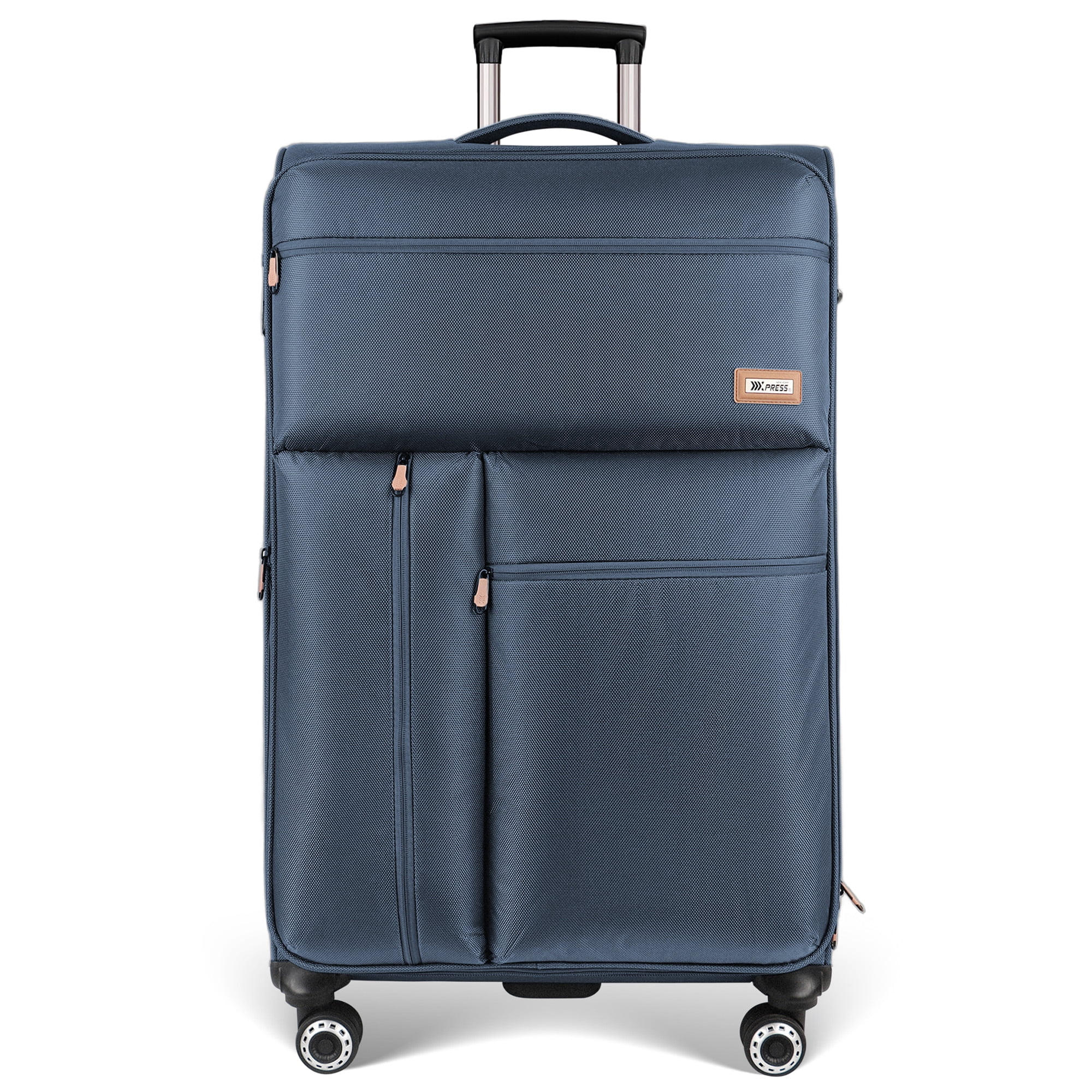 New York Xpress 30" Softside Large Checked Luggage Lightweight Expandable Spinner Suitcase with TSA Lock,Navy - XJ1901