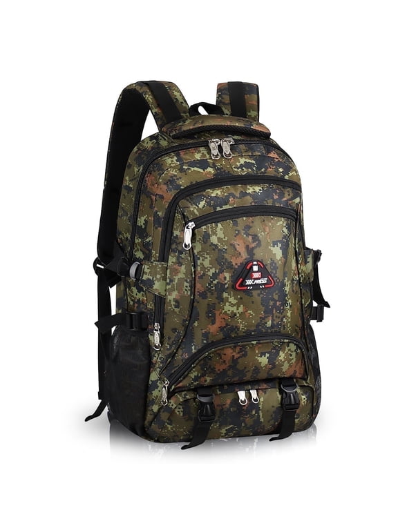 40L Camo Backpack for Men & Women, Large Capacity Hiking Travel Backpack with Multiple Pockets, BP8023 - Army Green