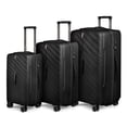 thumbnail image 1 of New York Xpress 3-Piece Hardside Luggage Set,20/26/30 Inch Expandable Spinner Suitcases w/TSA Lock, Black - DQ135, 1 of 10