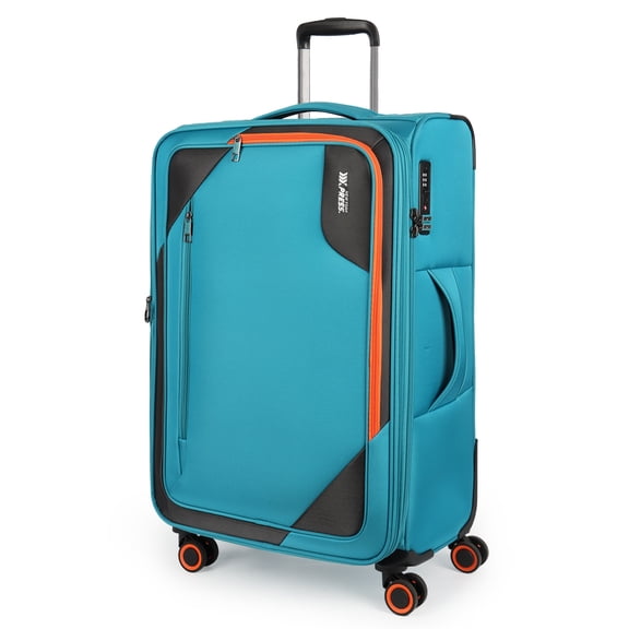 New York Xpress Softside Expandable Spinner Luggage with TSA Lock, Checked Large - 28" , Sky Blue , WD8818