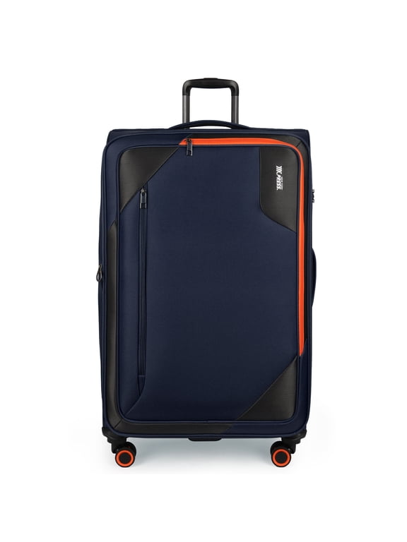 32" Softside Large Checked Luggage, Expandable Suitcase with Spinner Wheels, TSA-Approved, Navy , WD8818