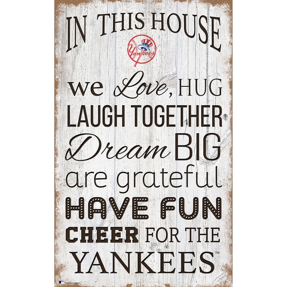 New York Yankees 11'' x 19'' Team In This House Sign