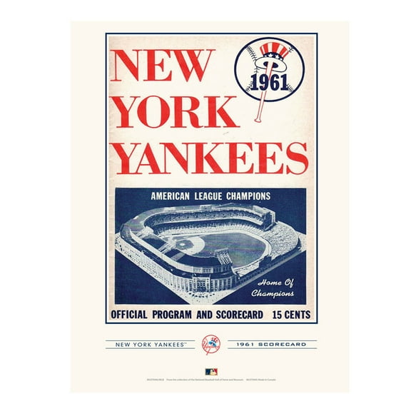 New York Yankees 12" x 16" 1961 Program Cover Art Print