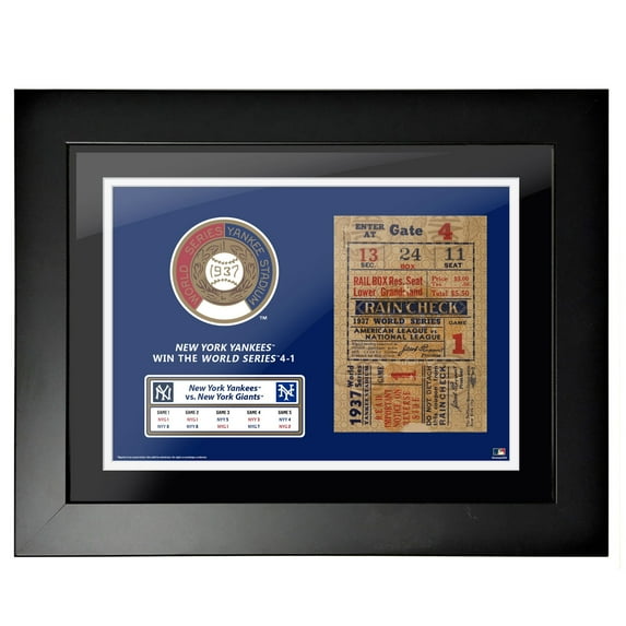 New York Yankees 1937 World Series 18'' x 14'' Framed Ticket