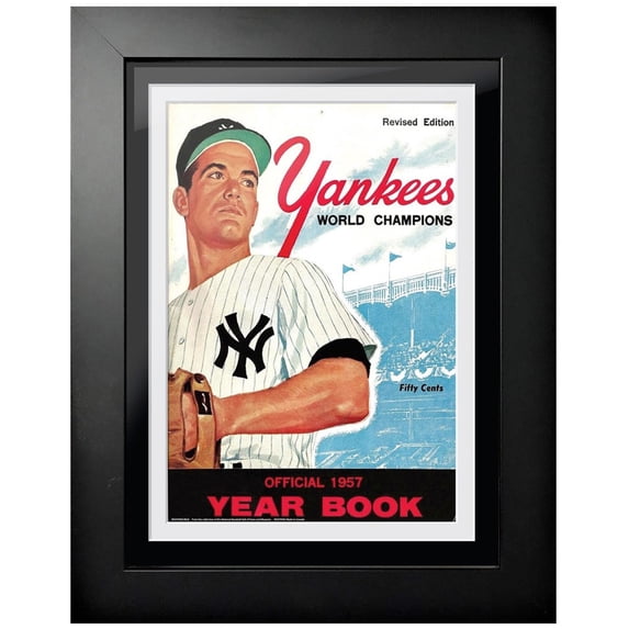 New York Yankees 1957 Vintage 12'' x 16'' Framed Program Cover