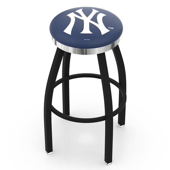 New York Yankees 25" Swivel Counter Stool with Chrome Accent