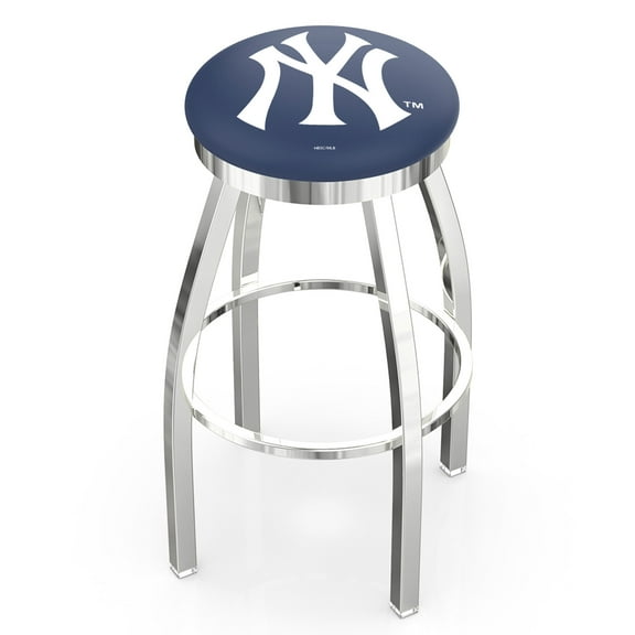 New York Yankees 36" Chrome Swivel Counter Stool