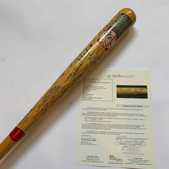 New York Yankees Hall Of Fame Greats Signed Cooperstown Bat W/ 90 Signatures!