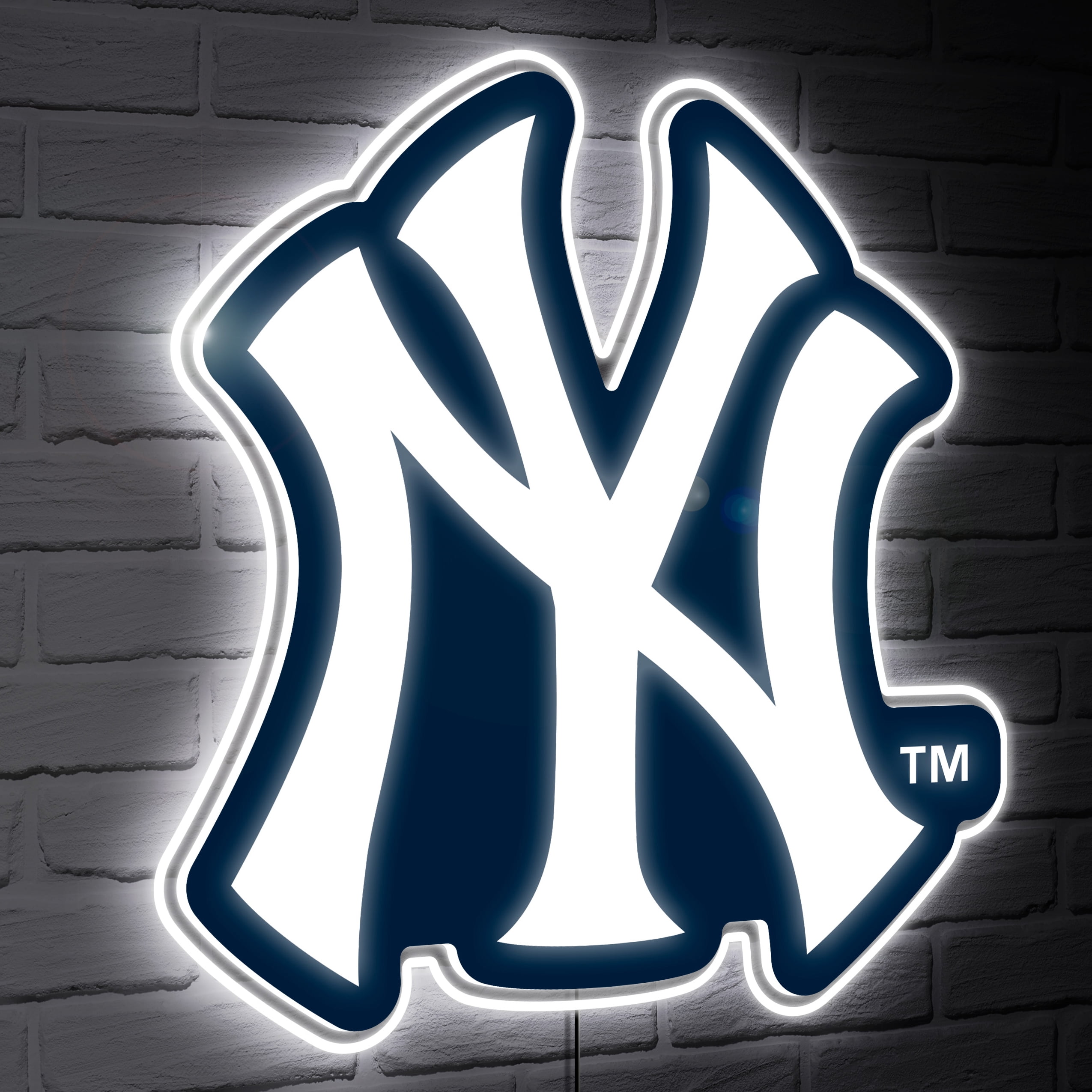 New York Yankees LED Team Logo Shaped Lighted Wall Sign - Walmart.com