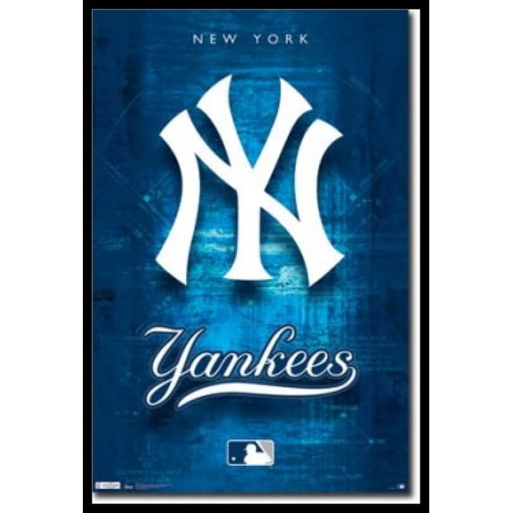 New York Yankees Logo Laminated & Framed Poster (24 X 36)