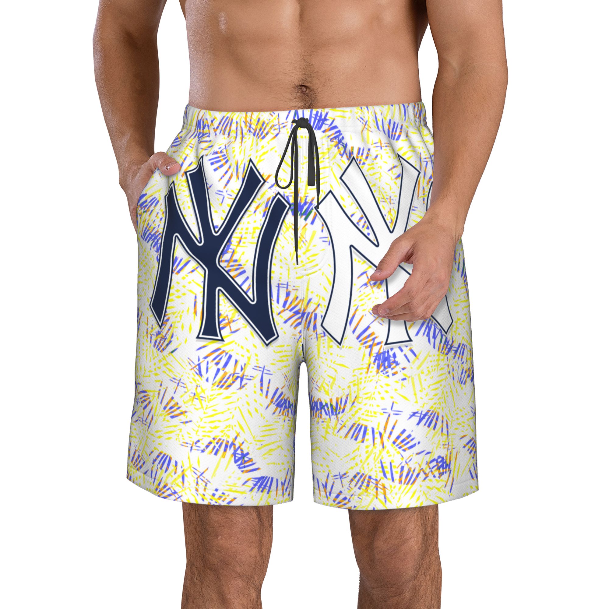 NewYorkYankees Men's Beach Shorts Quickdrying Casual Swim Shorts