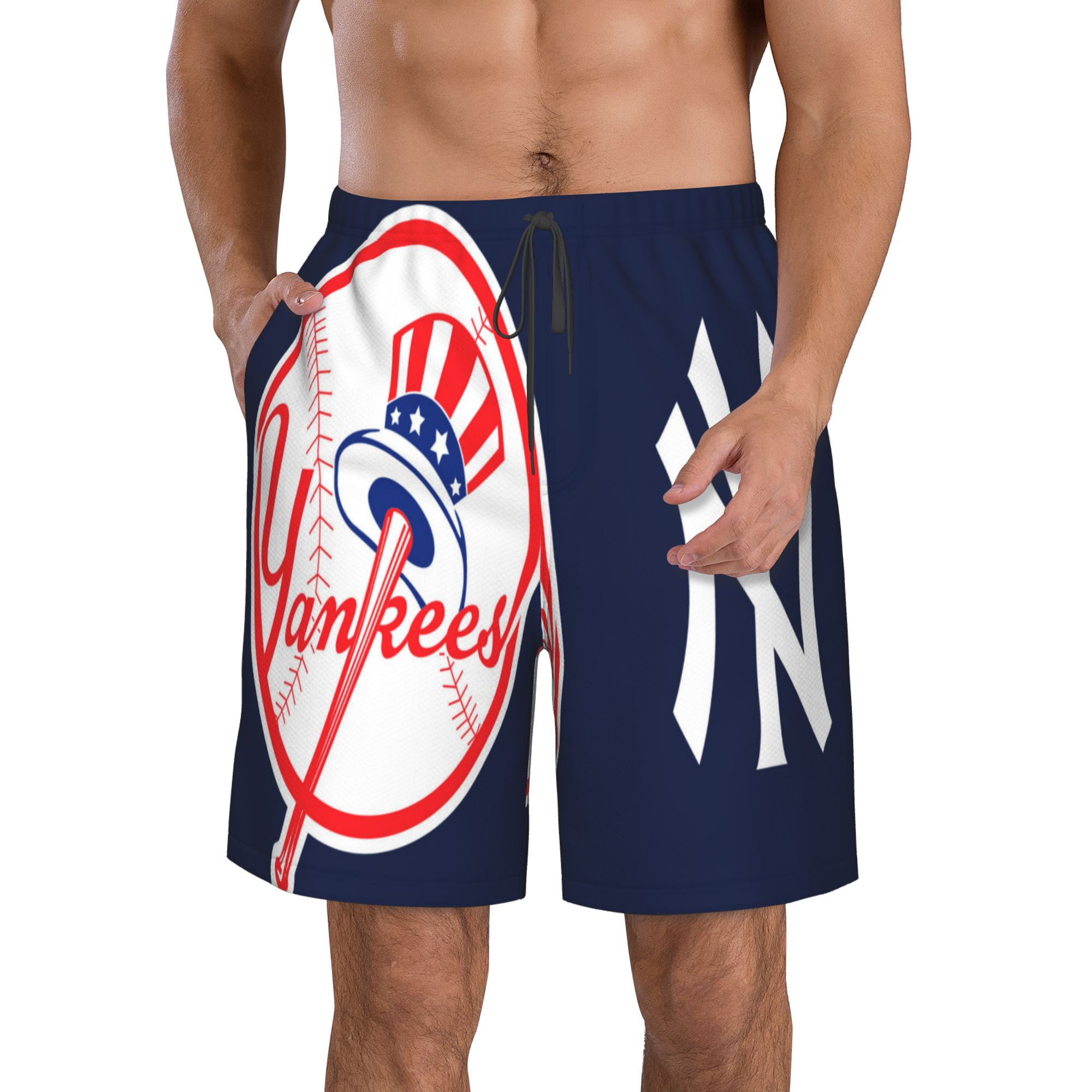 NewYorkYankees Men's Beach Shorts Quickdrying Casual Swim Shorts